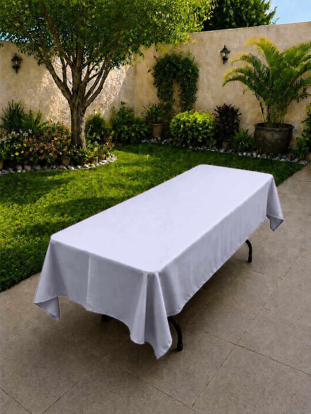 Mantel rectangular color blanco